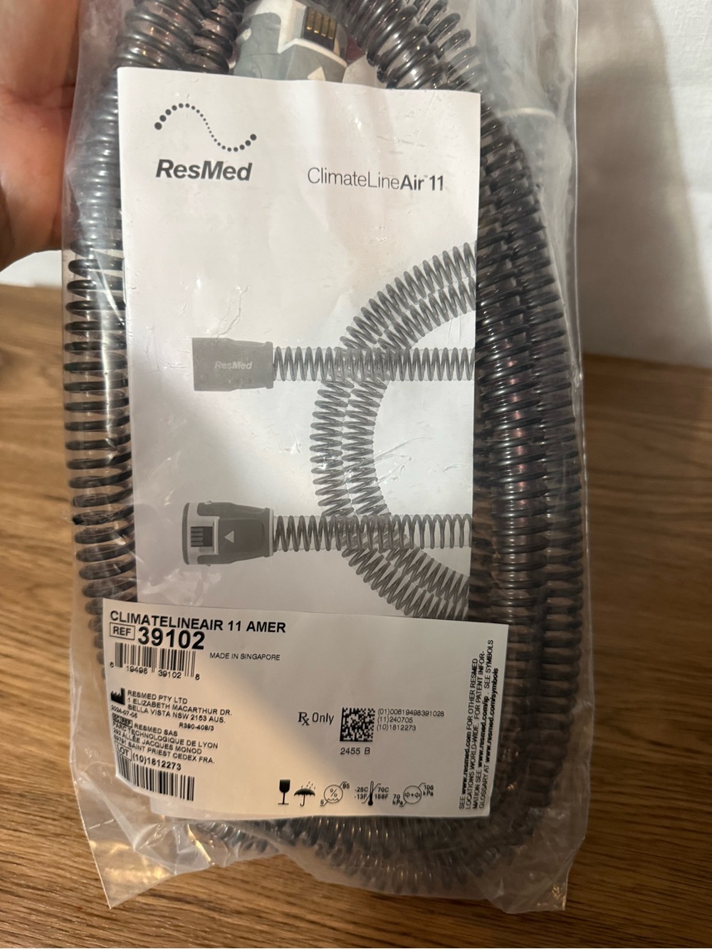 ResMed ClimateLineAir 11 Heated CPAP Hose - Gray
